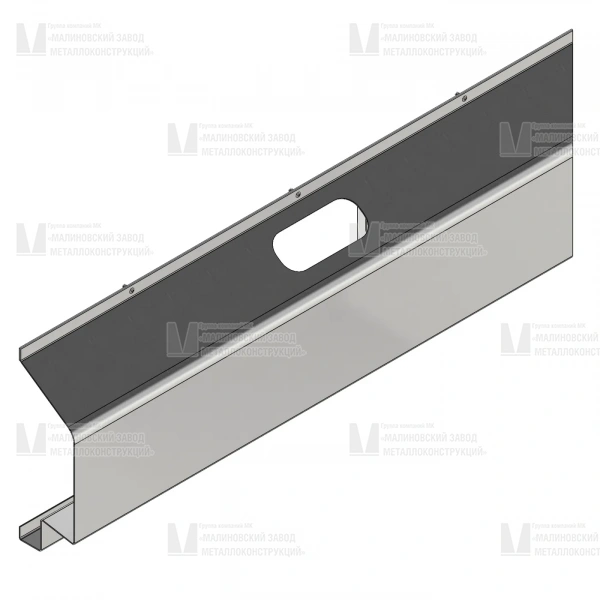 МЗМК.09.25.00.00 - Колесоотбойник мокрого монтажа торцевой скат 100х300
